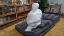 呼吸制御と口腔内虐待のMummification

